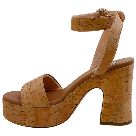 AGL Natural Cocoa Siesta Summer Cork Wedge Sandals - Picture 3 of 8